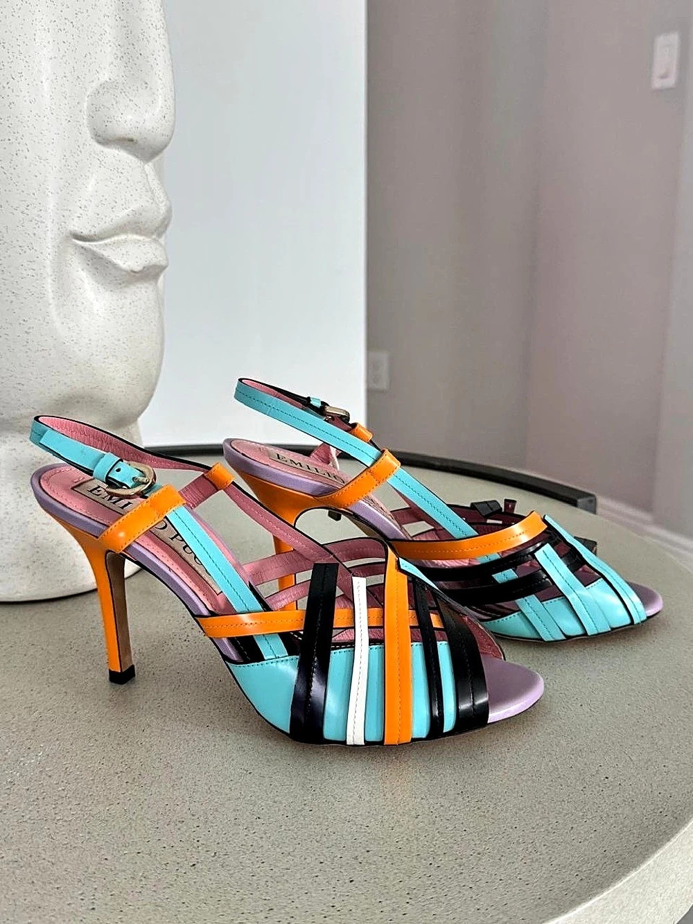 Emilio Pucci Multicolor Strappy Heels EU 371⁄2